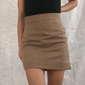 Plaid checked wool mini skirt Vintage